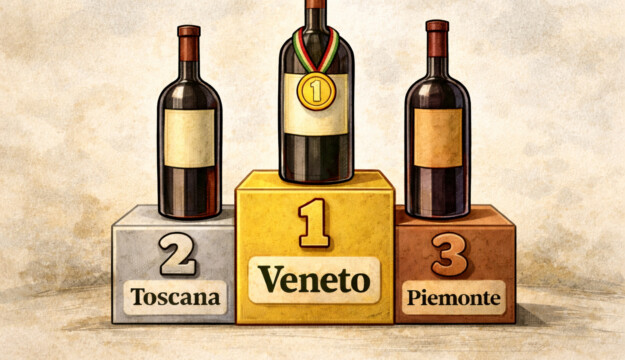 Export vino italiano nel 2025: Veneto, Toscana e Piemonte sul podio, ma in lieve calo sul 2024