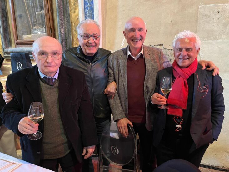 Mario Fregoni, Angelo Gaja, Jacky Rigaux e Pasquale Forte