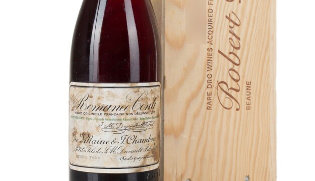 La bottiglia pi&ugrave; costosa della storia &egrave; un Roman&eacute;e-Conti del 1945: aggiudicata a 812.500 dollari