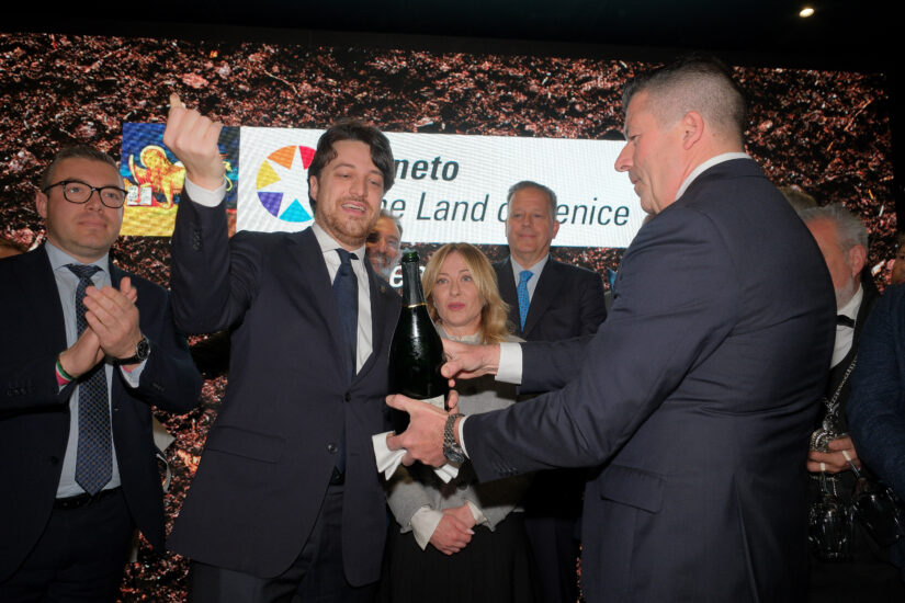 La Premier Meloni, a Vinitaly 2026, alla Regione Veneto (credit: Veronafiere/Ennevi)