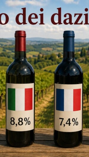 Nel 2025 la &ldquo;media&rdquo; dei dazi Usa per il valore del vino italiano importato &egrave; stata dell&rsquo;8,8%