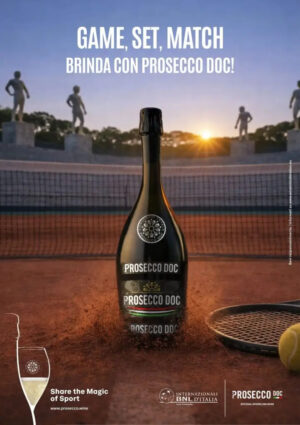 Il Prosecco Doc brinda al grande tennis: &egrave; Official Sparkling Wine degli Internazionali Bnl d&rsquo;Italia