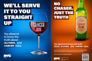 Vino, birra, alcol e rischio cancro: la campagna shock della citt&agrave; di New York