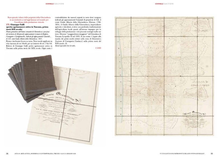 La mappa di Bolgheri del 1837 (prima del Viale dei Cipressi)