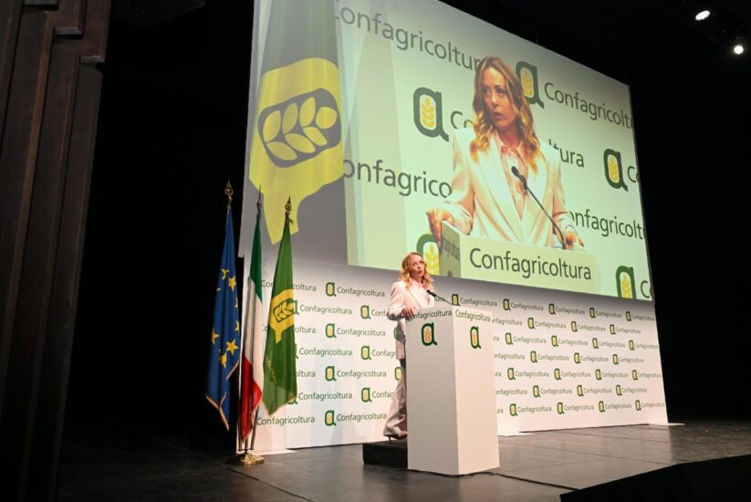 Il presidente del Consiglio, Giorgia Meloni, a Confagricoltura