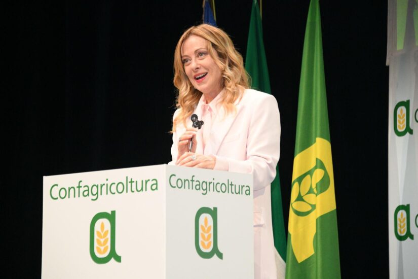 Il presidente del Consiglio, Giorgia Meloni, a Confagricoltura