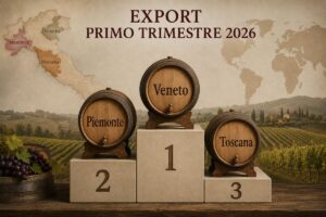 Export vino italiano, primo trimestre: Veneto (-9,7%), Piemonte (+0,5%) e Toscana (-8,3%) sul podio