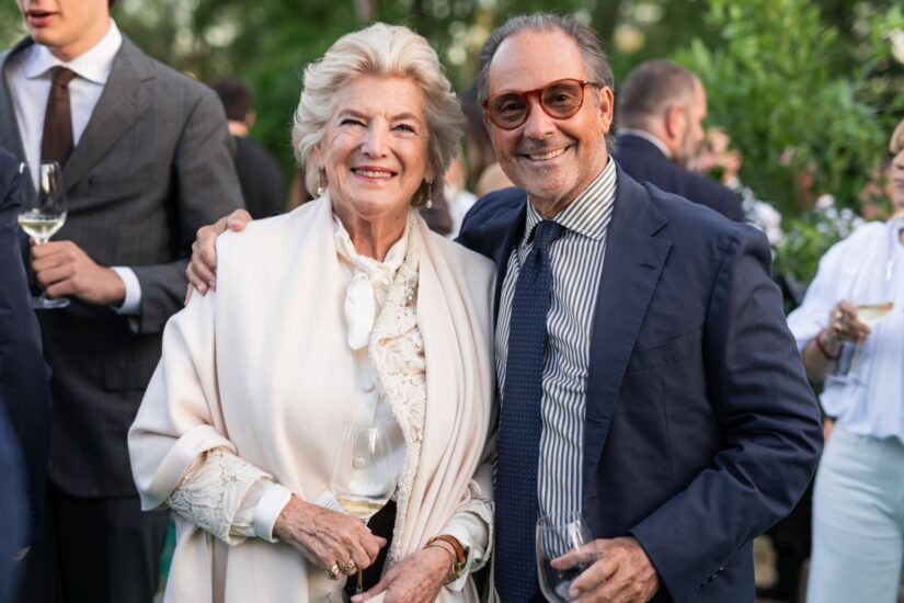 Giovanna Moretti e Luca Sanjust, presidente Consorzio Valdarno di Sopra Doc, produttore Petrolo  