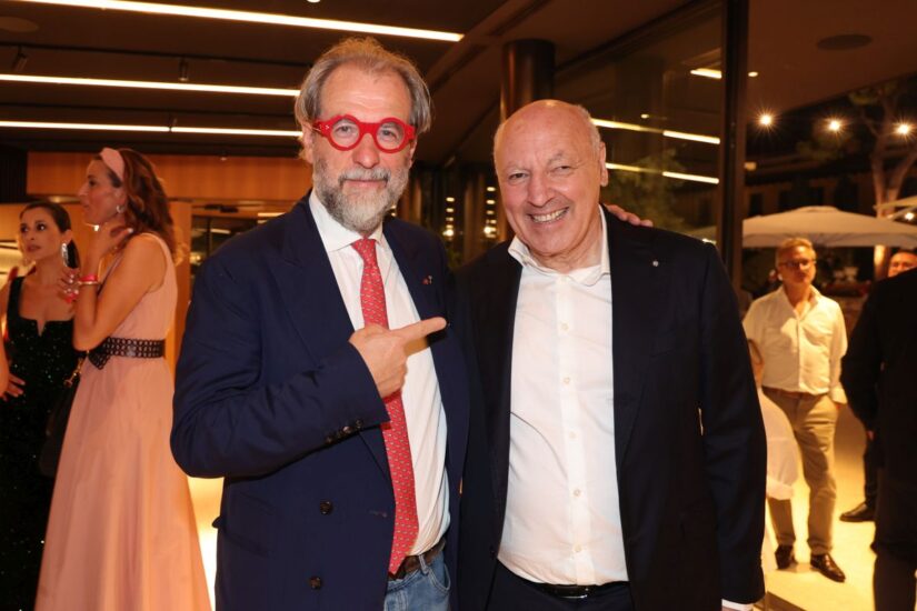 Giuseppe Marotta, presidente Inter, e il direttore WineNews, Alessandro Regoli (credit: Canio Romaniello Fotografo) 