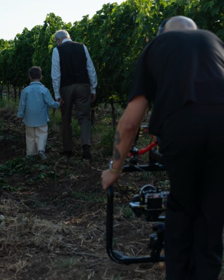 Le riprese dello spot sul vino firmato Fis-Bibenda