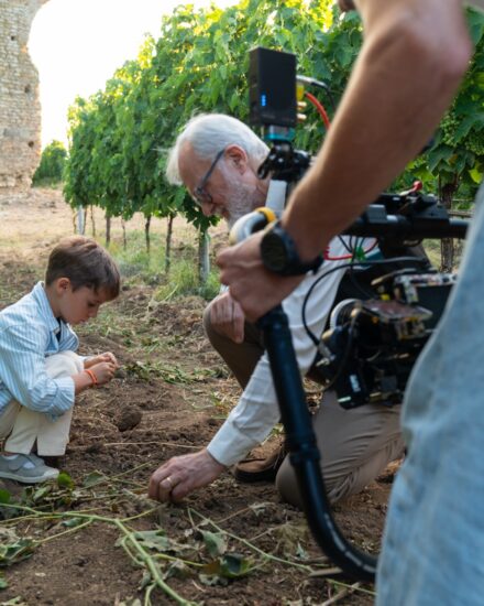 Le riprese dello spot sul vino firmato Fis-Bibenda