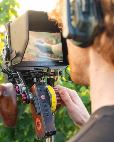 Le riprese dello spot sul vino firmato Fis-Bibenda