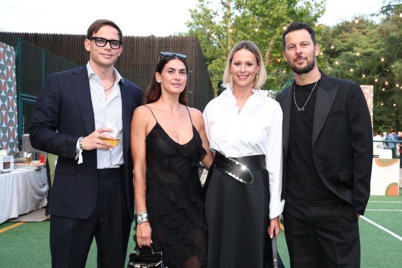L’imprenditore Carlo Gussalli Beretta, la showgirl Melissa Satta con Federica Pellegrini e Matteo Giunta (credit: Canio Romaniello Fotografo)
