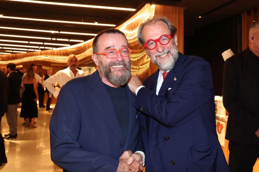Lo chef Giancarlo Morelli con il direttore WineNews, Alessandro Regoli (credit: Canio Romaniello Fotografo)