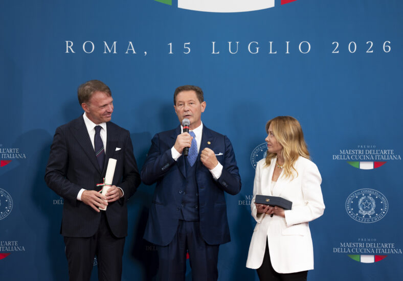 Chicco Cerea con Lollobrigida e Meloni