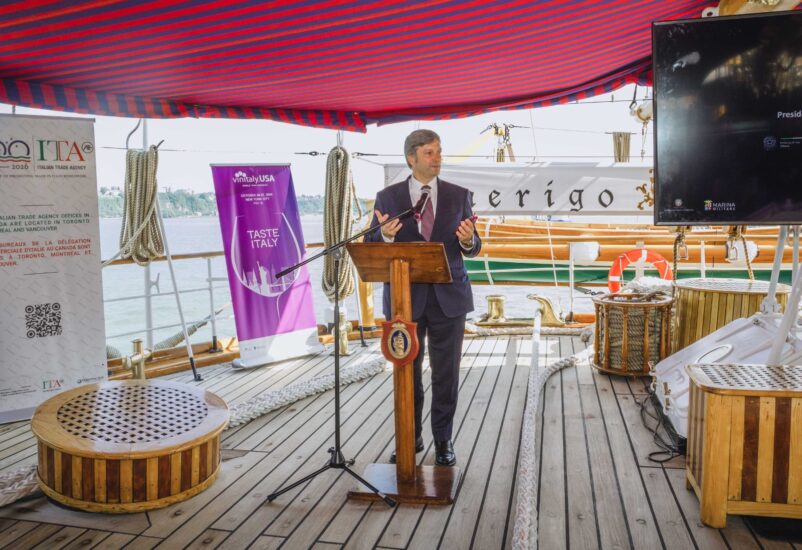 Matteo Zoppas, presidente Ita, sulla Amerigo Vespucci in Canada