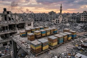A Gaza tornano a volare le api: prima della guerra c&rsquo;erano 40.000 alveari, oggi si riparte da 35