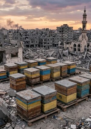A Gaza tornano a volare le api: prima della guerra c&rsquo;erano 40.000 alveari, oggi si riparte da 35