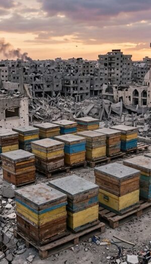 A Gaza tornano a volare le api: prima della guerra c&rsquo;erano 40.000 alveari, oggi si riparte da 35