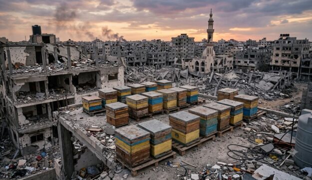 A Gaza tornano a volare le api: prima della guerra c&rsquo;erano 40.000 alveari, oggi si riparte da 35