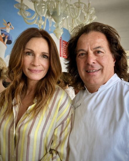 Lo chef Tino Vettorello con Julia Roberts 