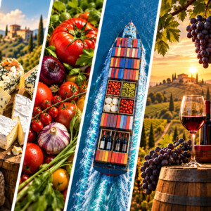 Export agri-food europeo a luglio 2026 a 138,7 miliardi di euro (-1%). Lieve recupero del vino (-3%)