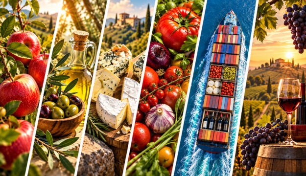 Export agri-food europeo a luglio 2026 a 138,7 miliardi di euro (-1%). Lieve recupero del vino (-3%)