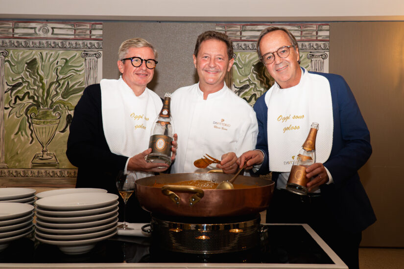 Jean-Baptiste Lécaillon e Frederic Rouzaud con Chicco Cerea