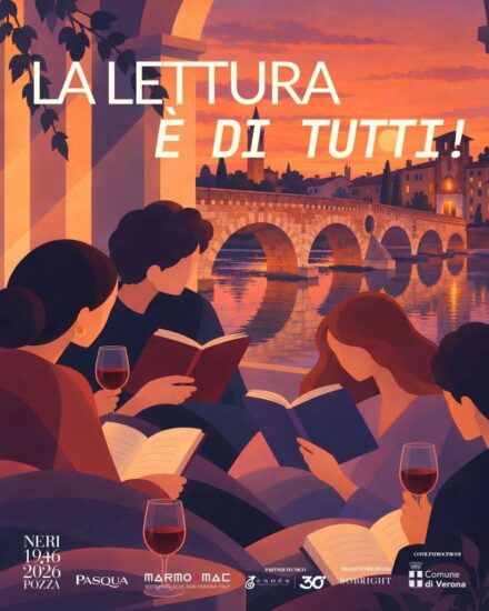 “La lettura è di tutti” a Verona, letture simultanee di titoli Neri Pozza nei luoghi-simbolo della città con i vini di Pasqua