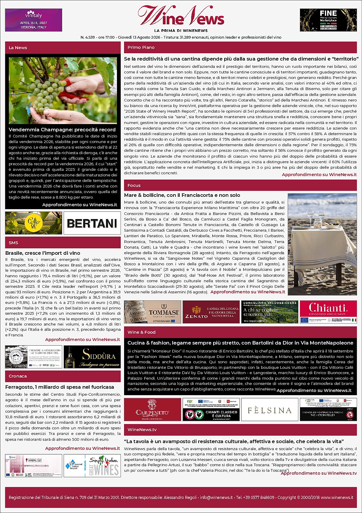 La Prima di WineNews
