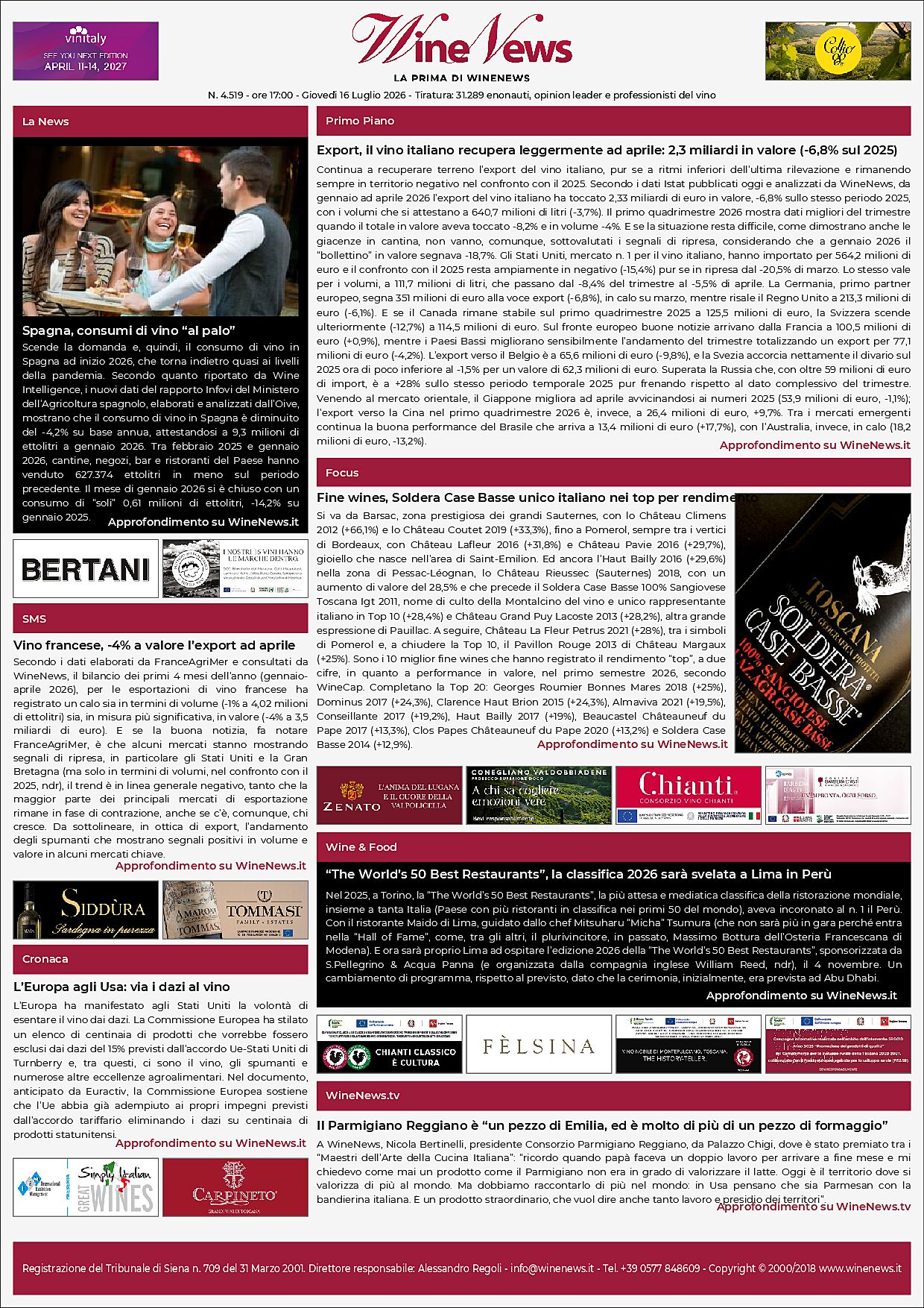La Prima di WineNews