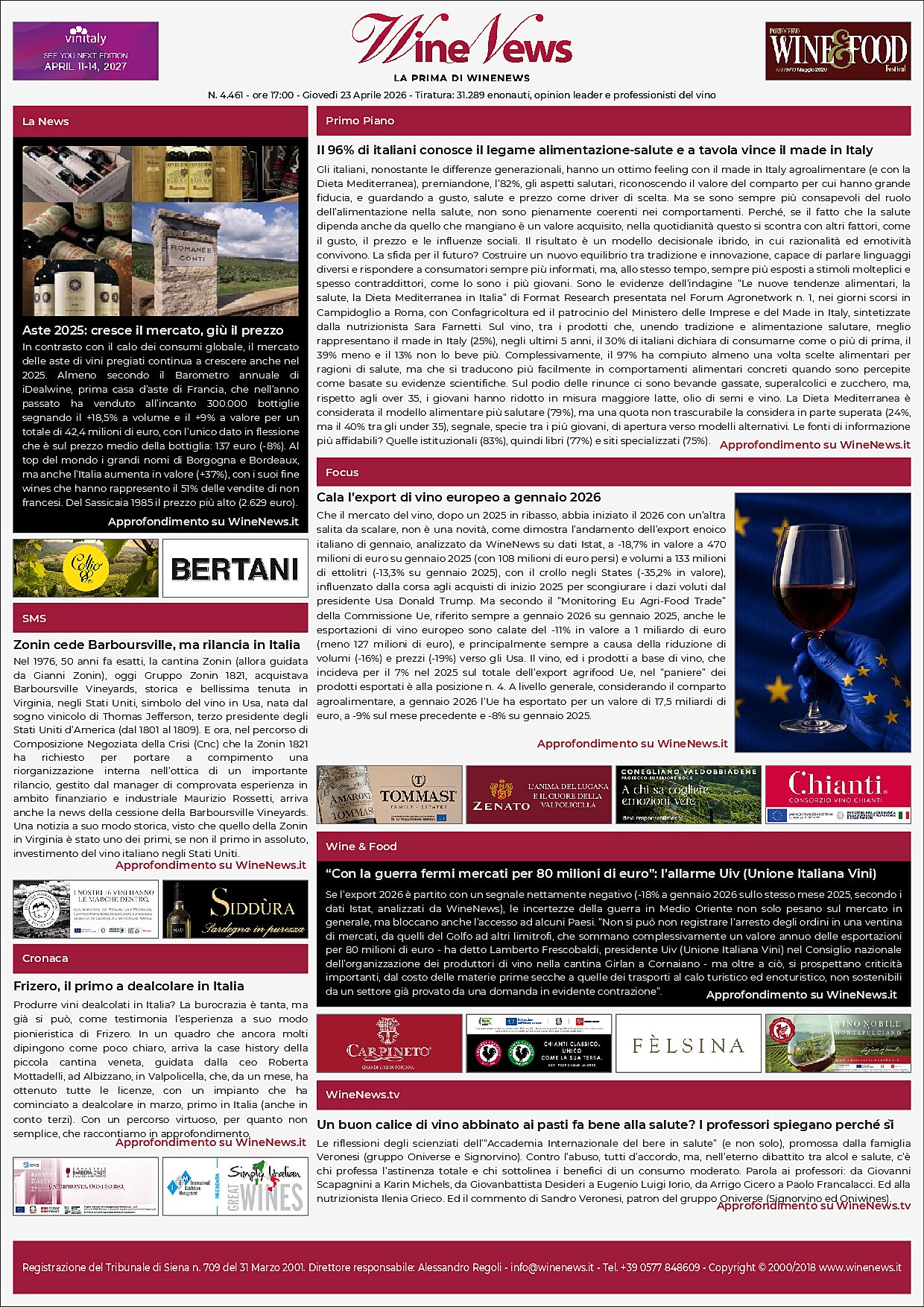 La Prima di WineNews