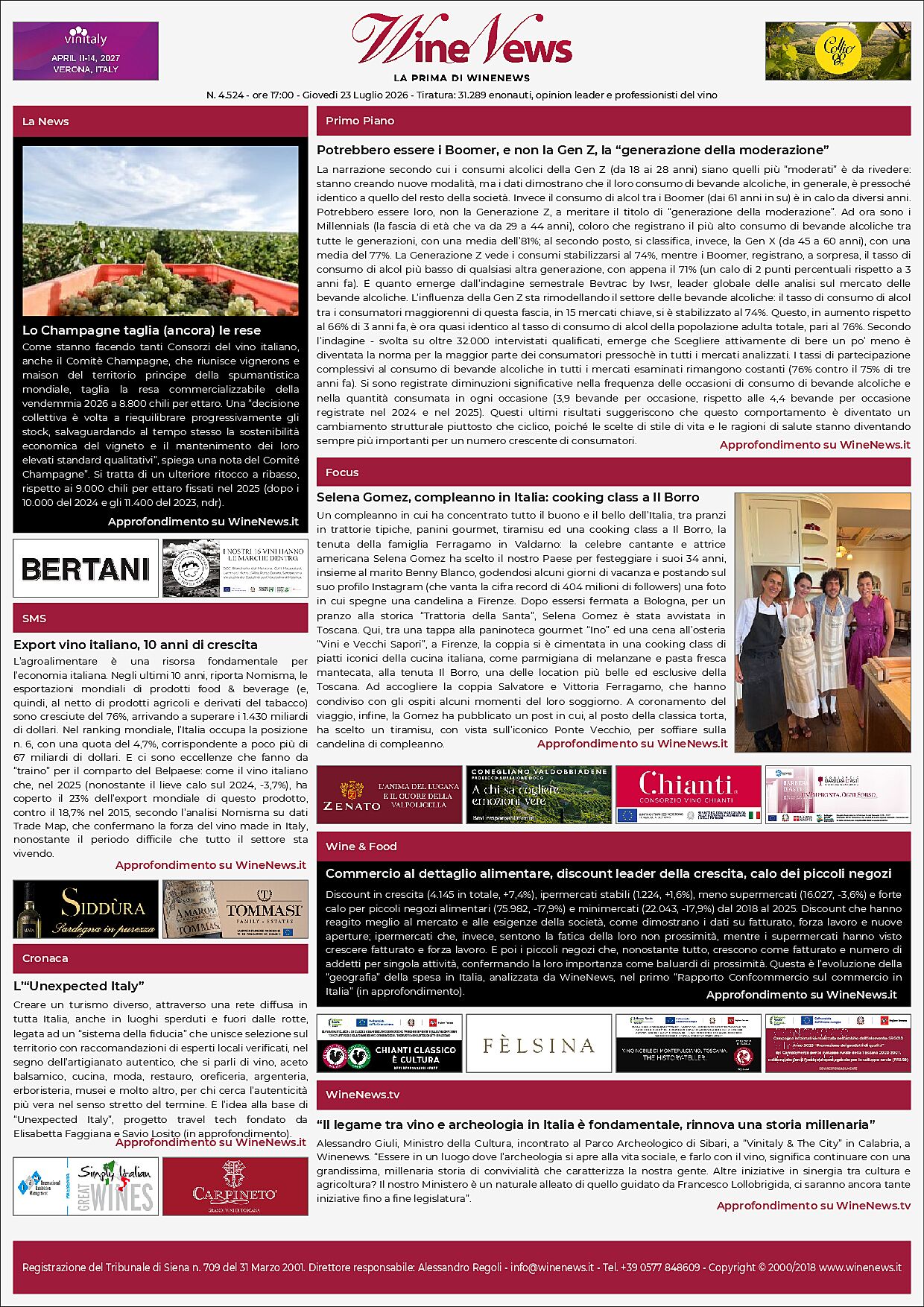 La Prima di WineNews