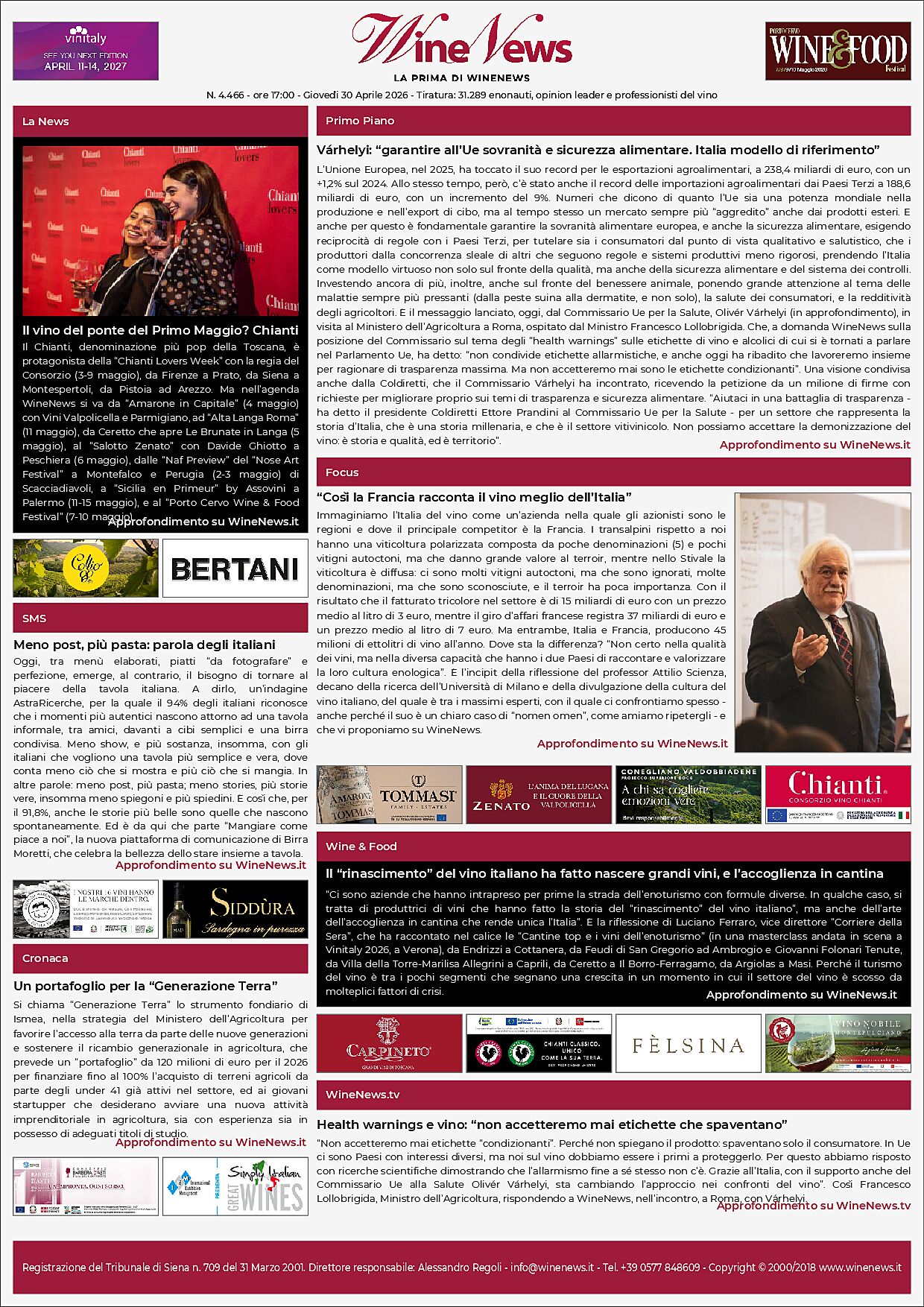 La Prima di WineNews