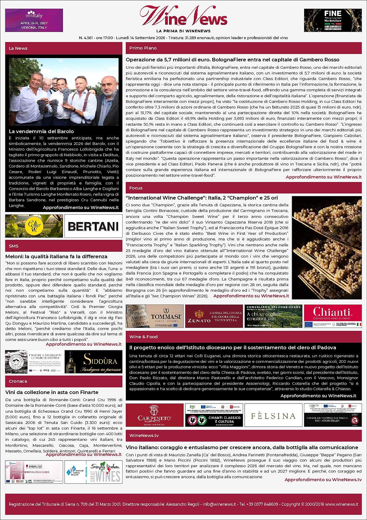 La Prima di WineNews