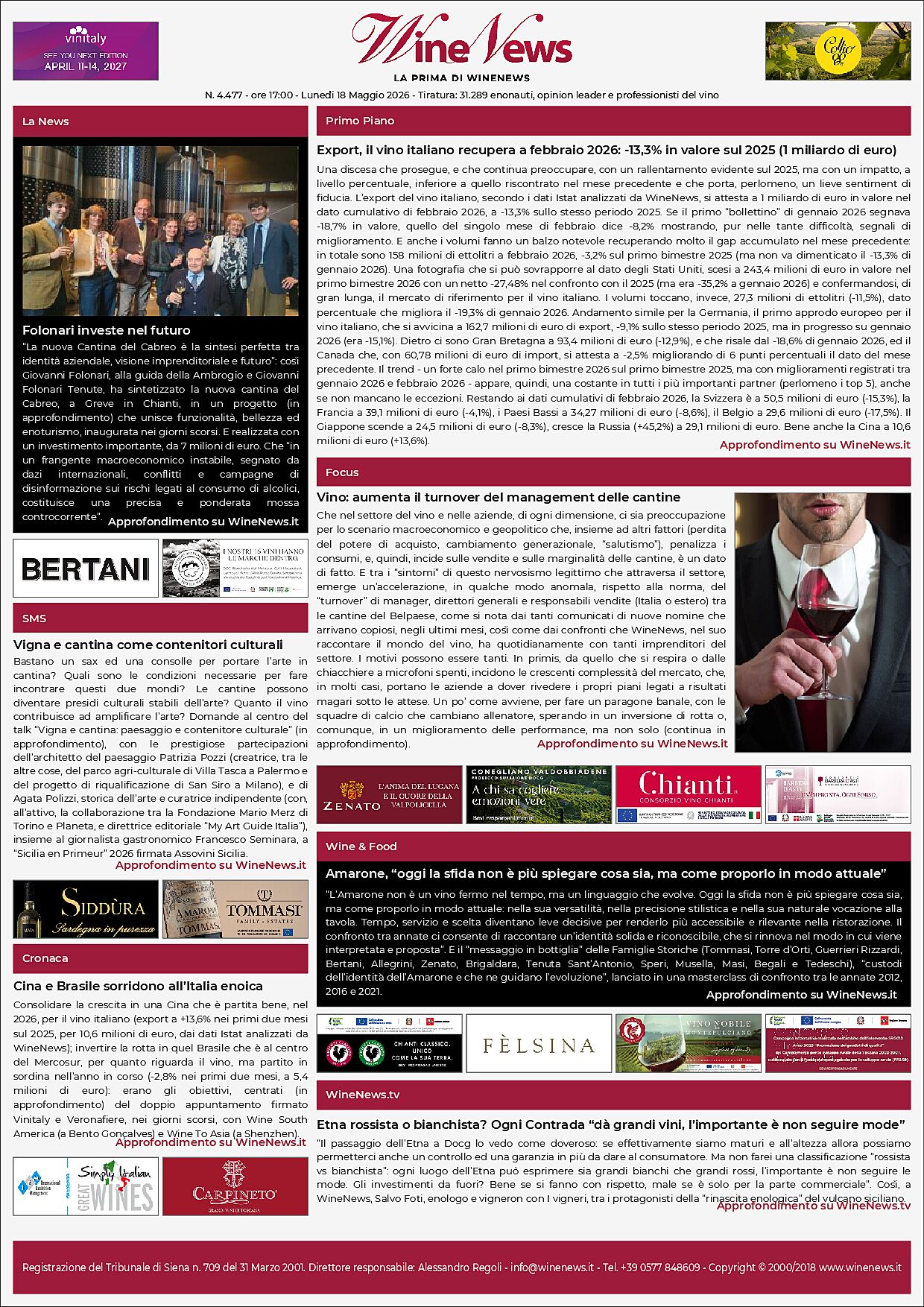 La Prima di WineNews