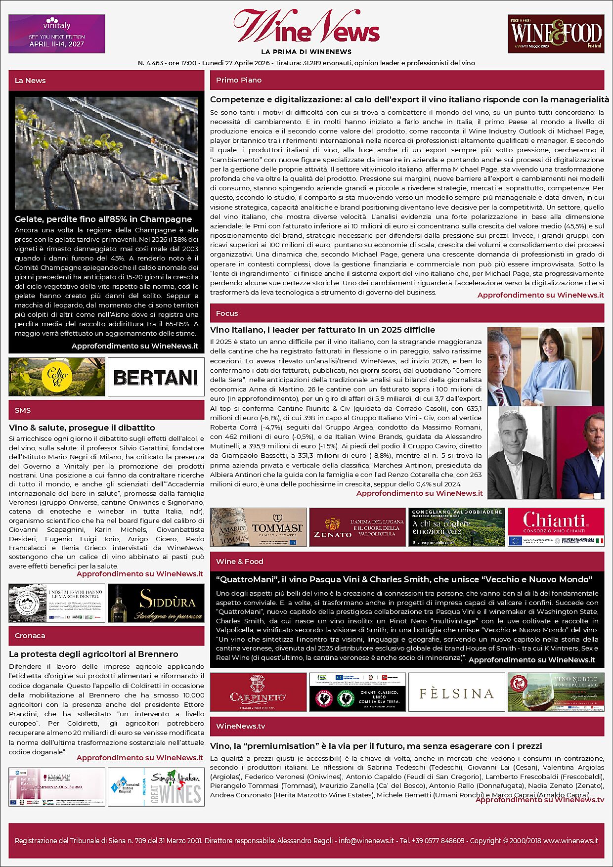 La Prima di WineNews