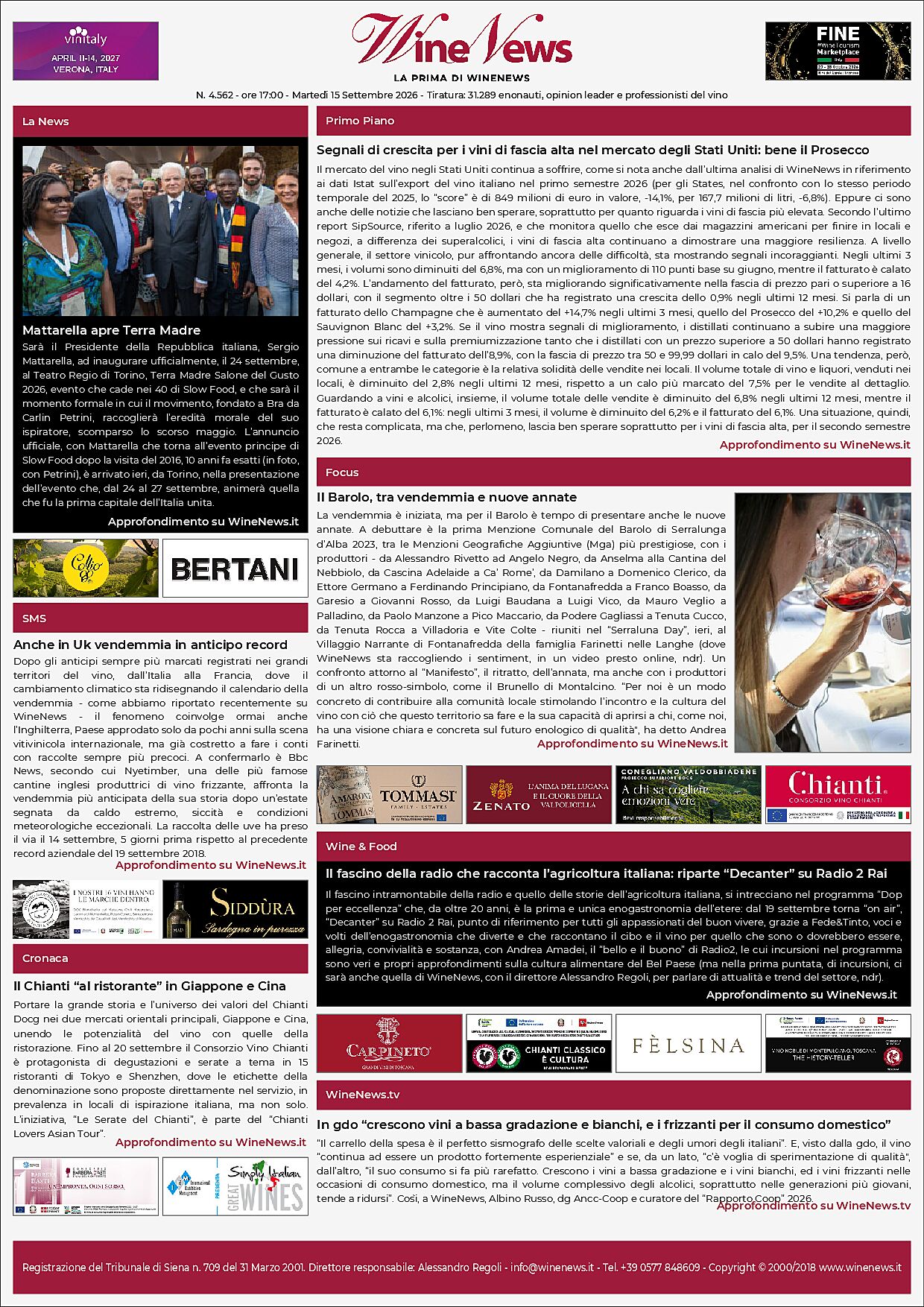 La Prima di WineNews