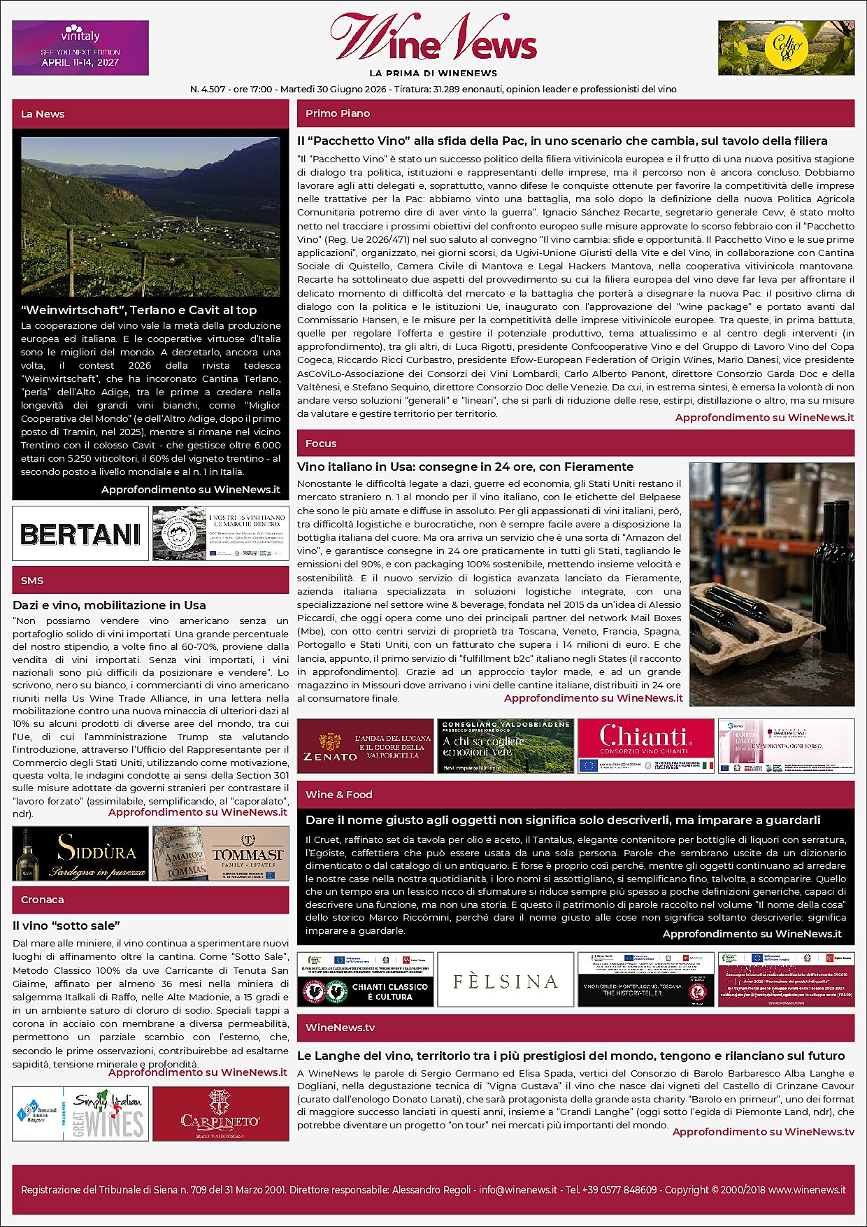 La Prima di WineNews