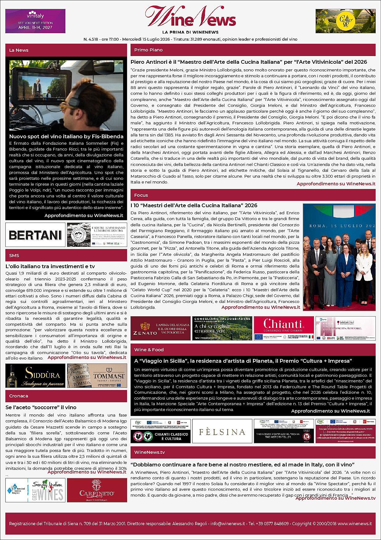La Prima di WineNews