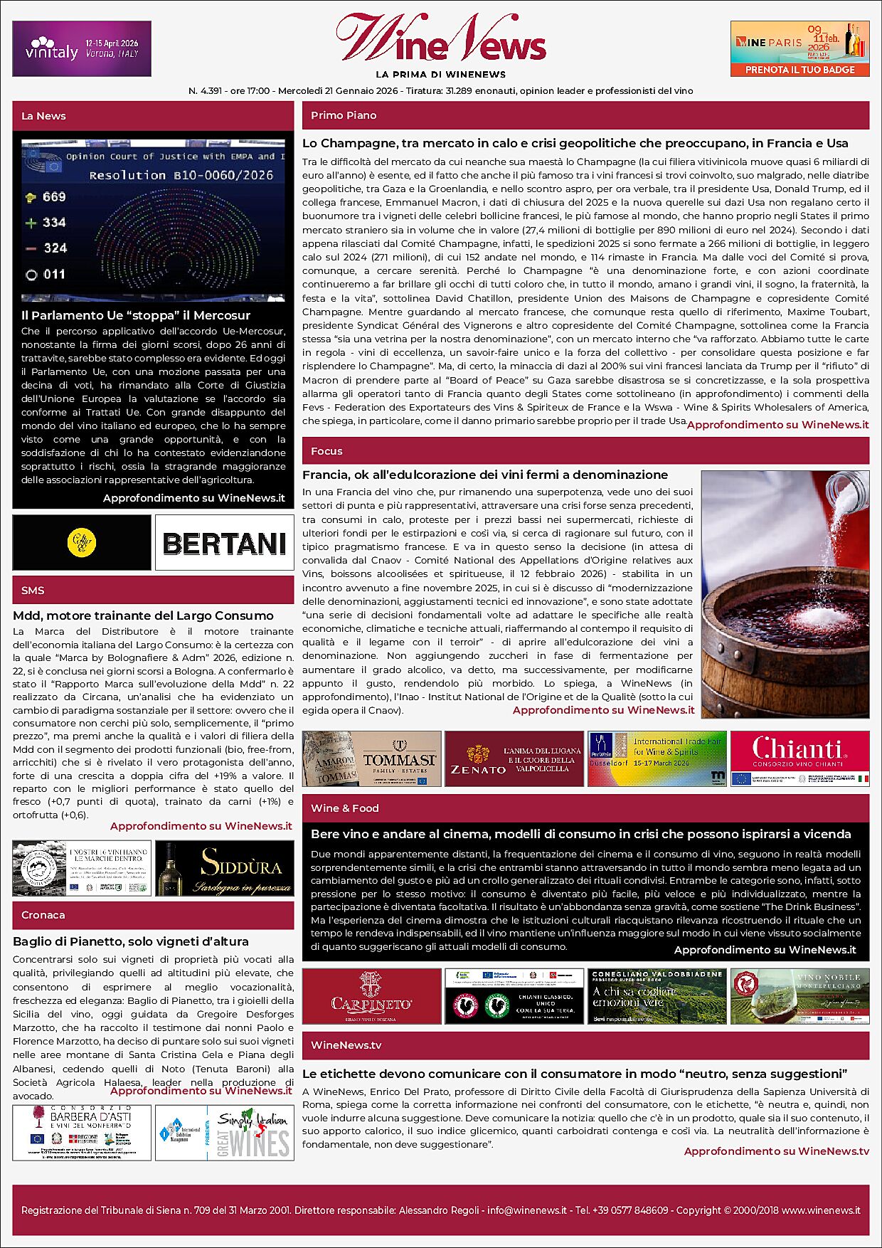 La Prima di WineNews