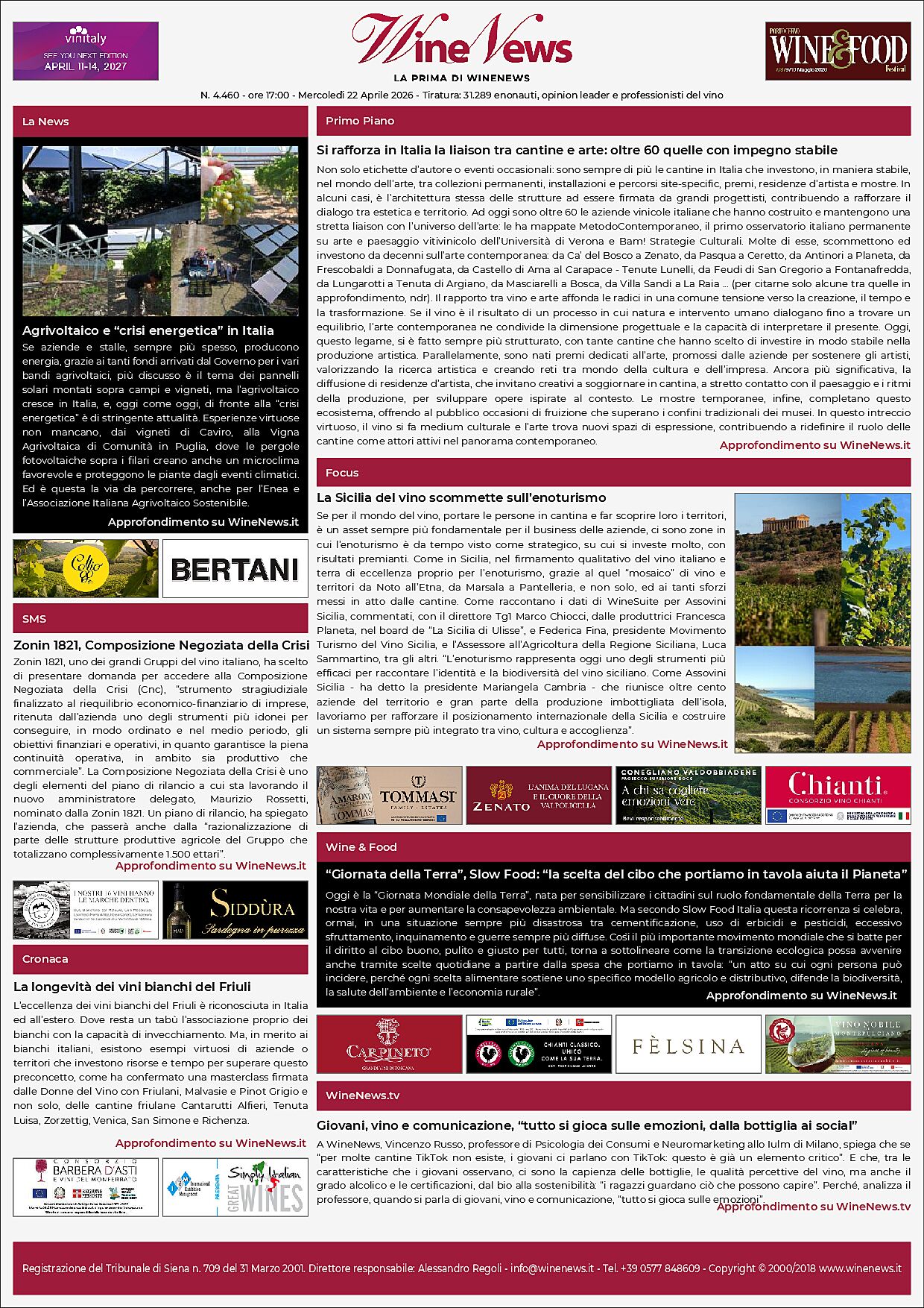 La Prima di WineNews