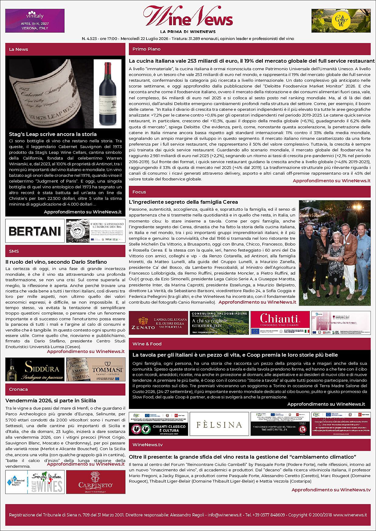 La Prima di WineNews
