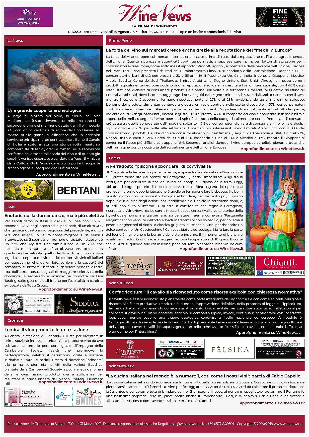 La Prima di WineNews