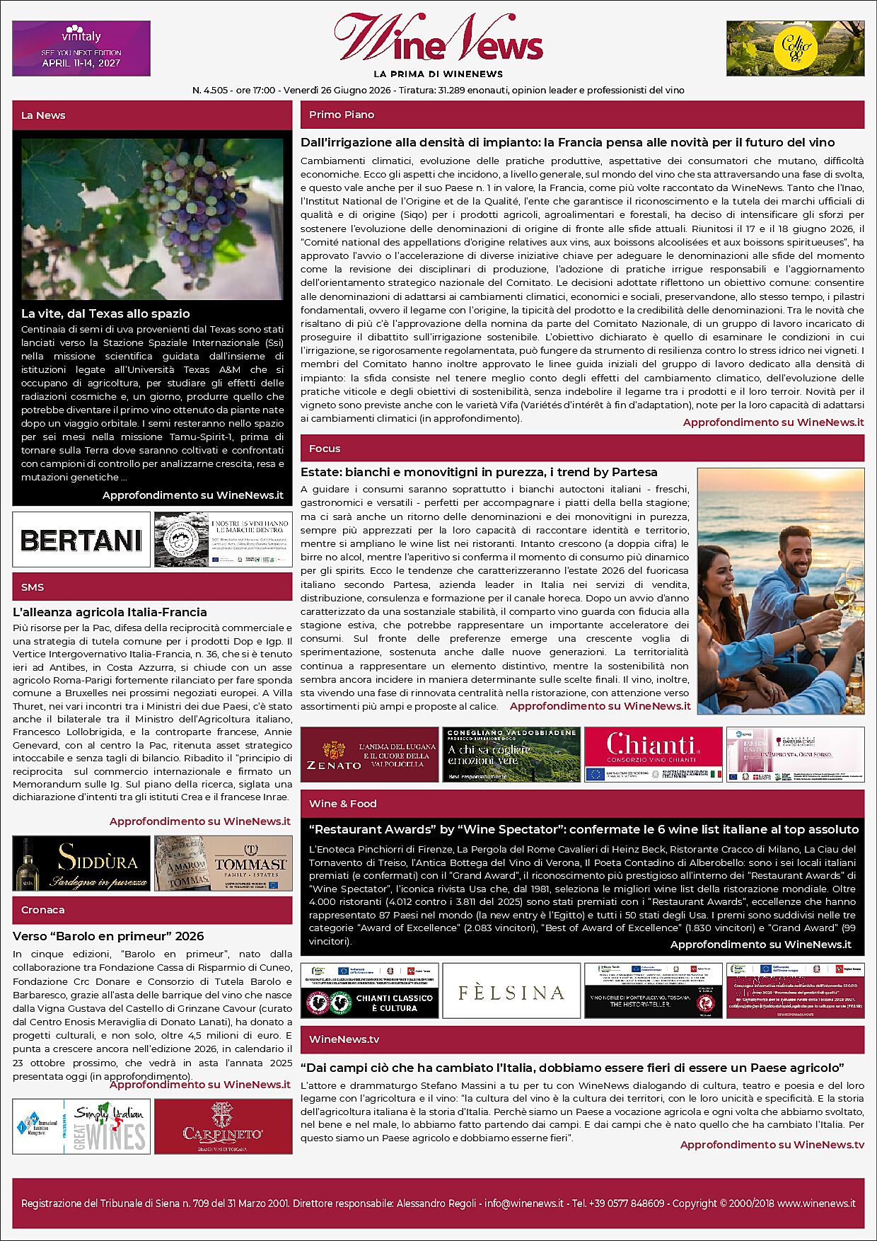 La Prima di WineNews